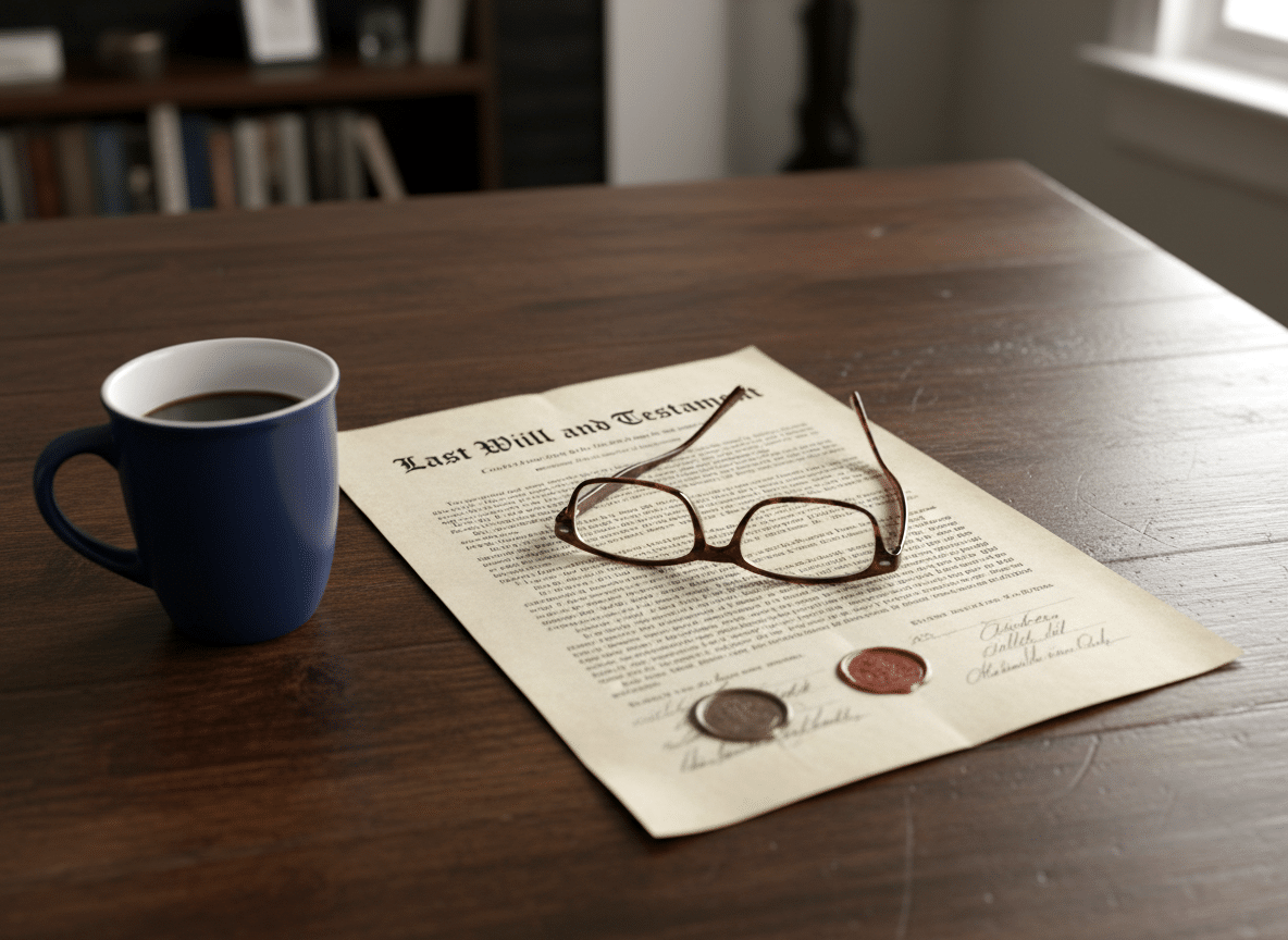 Coffee, glasses, will on table