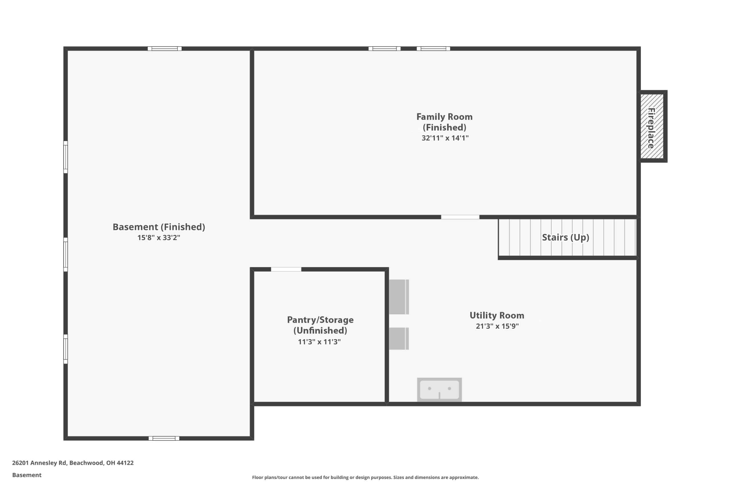 A floor plan shows a "Basement (Finished)," "Family Room (Finished)," "Pantry/Storage (Unfinished)," and "Utility Room."